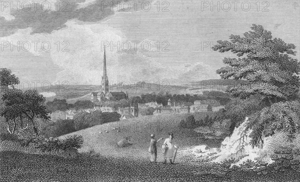 'Salisbury, from the London Road', 1805. Artist: Samuel Rawle.