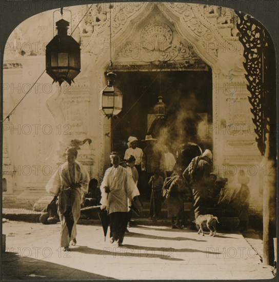 'Burmese ladies on their way to the bazaar, Mandalay, Burma', 1907. Artist: Unknown.