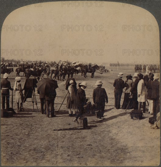 'The Viceroy Lord Curzon and Lord Kitchener at the Great Durbar Review, Delhi, India', 1903. Artist: Unknown.