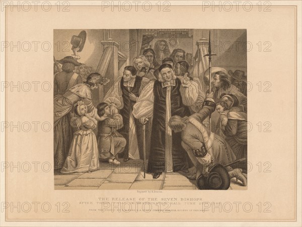 'The Release of the Seven Bishops', 1688 (1878). Artist: Herbert Bourne.