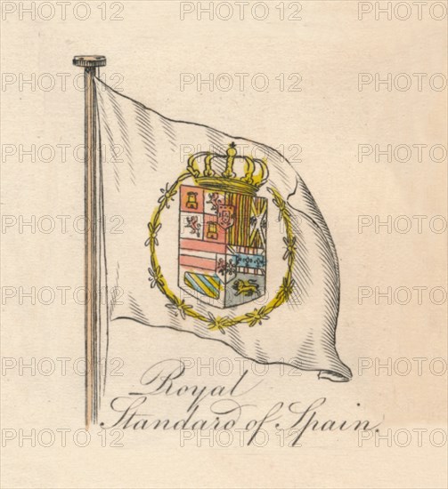 'Royal Standard of Spain', 1838. Artist: Unknown.