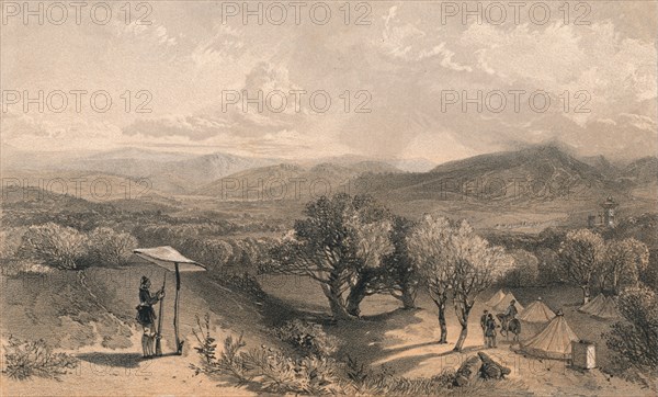 'The Valley of Baidar, from Rear Petroski's Villa, Looking East', 1856. Artists: Jonathan Needham, William Simpson.