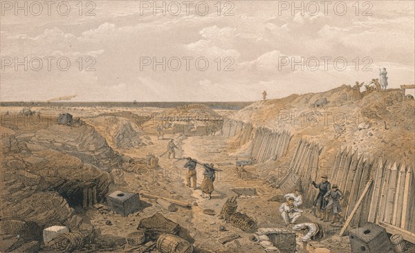 'Ditch of the Bastion Du Mat', 1856. Artist: Edmund Walker.
