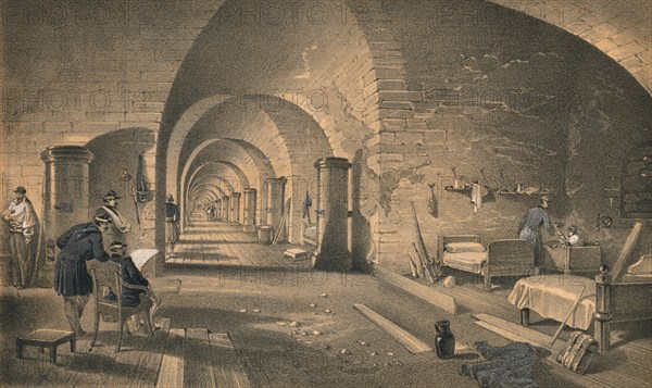 'Interior of Fort Nicholas', 1856. Artist: Edmund Walker.