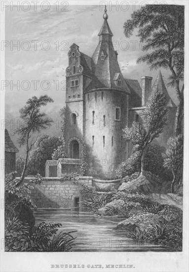 'Brussels Gate, Mechlen', 1850. Artist: Shury & Son.