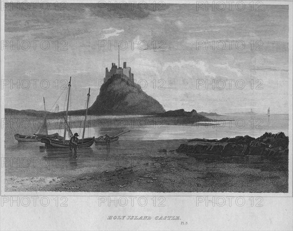 'Holy Island Castle', 1814. Artist: John Greig.