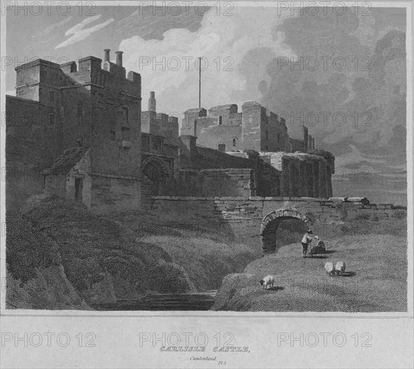 'Carlisle Castle, Cumberland', 1814. Artist: John Greig.