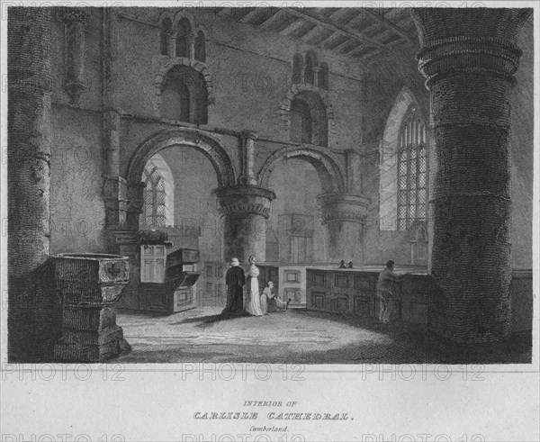 'Interior of Carlisle Cathedral. Cumberland', 1814. Artist: John Greig.