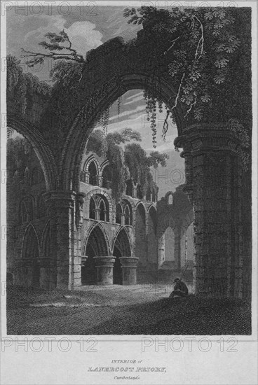 'Interior of Lanercost Priory, Cumberland', 1814. Artist: John Greig.