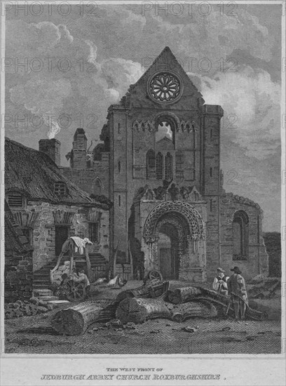 'The West Front of Jedburgh Abbey Church Roxburghshire', 1814. Artist: John Greig.