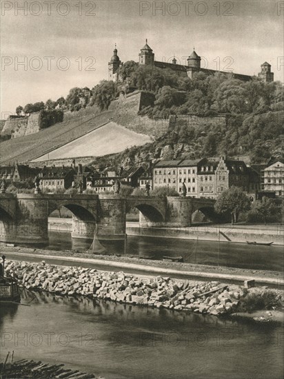 'Wurzburg - Old Main Bridge and Marienberg-Fortress', 1931. Artist: Kurt Hielscher.