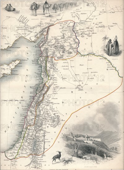 Map of Syria, 1851. Artist: John Tallis.