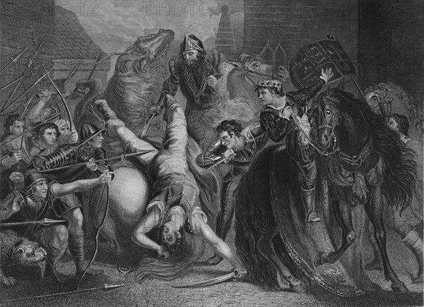 'The Death of Wat Tyler', 1859. Artist: John Rogers.