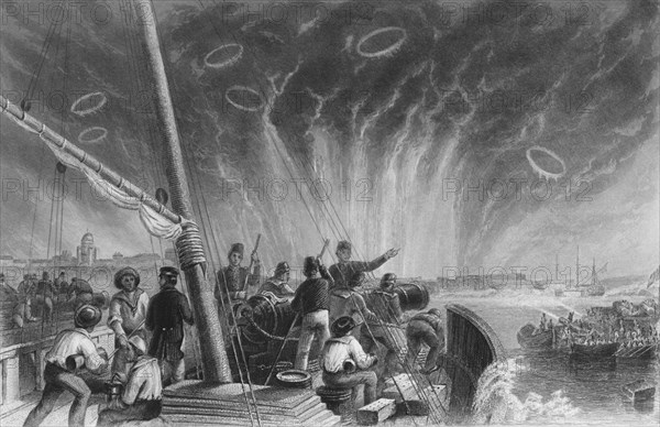 'Bombardment of Sweaborg', 1859. Artist: John Watkins.