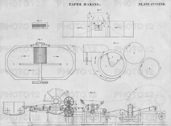 'Paper Making', c1813. Artist: John Moffat.