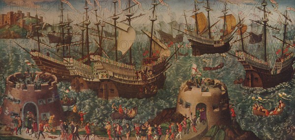 'The Embarkation of Henry VIII at Dover' c1540. Artist: Unknown.