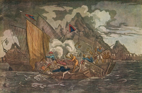 'Ships Attacked by Pirates', c1808. Artist: Unknown.