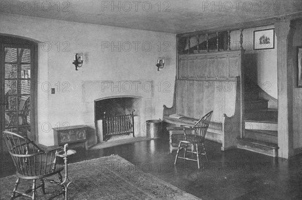 Lobby and stairs to women's lockers, Oakland Golf Club, Bayside, New York, 1923. Artist: Unknown.