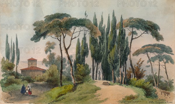 'Villa Negroni à Rome', c19th century. Artist: Jean Jacques Champin.