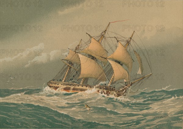 'A 28-Gun Frigate, about 1794', c1890. Artist: William Frederick Mitchell.