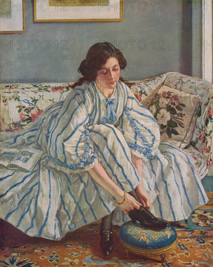 'Tying Her Shoe', c1900. Artist: Walter Westley Russell.