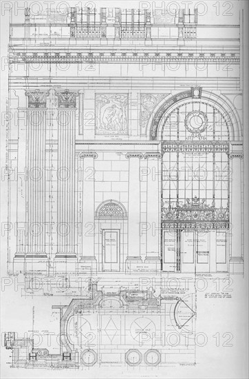 Detail of main entrance, Los Angeles Biltmore Hotel, Los Angeles, California, 1923. Artist: Unknown.