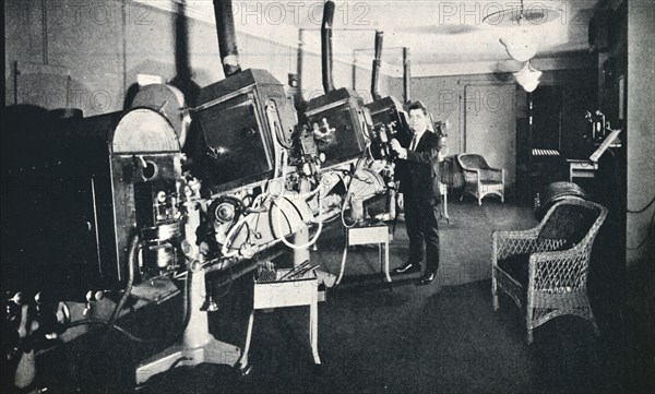 Projection room, Capitol Theatre, Detroit, Michigan, 1925. Artist: Unknown.