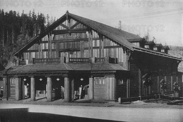 Tyrolean influence in the exterior design of the Winema Theater, Scotia, California, 1925. Artist: Unknown.