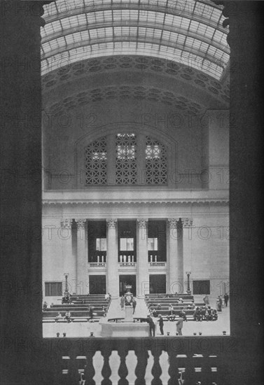 Main waiting room, Chicago Union Station, Illinois, 1926. Artist: Unknown.