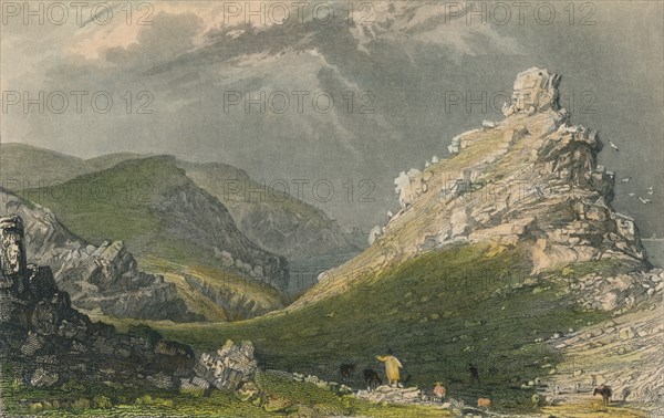 'The Valley of Rocks, Near Linton, Devonshire', 1831. Artist: Joseph Wilson Lowry.