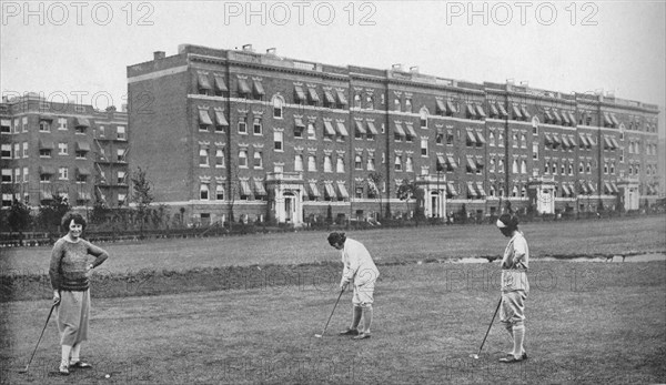 Exterior of Hawthorne Court Apartments, Jackson Heights, New York, 1922. Artist: Unknown.