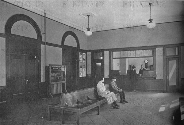 Waiting room, Redlands Station, California, 1926. Artist: Unknown.