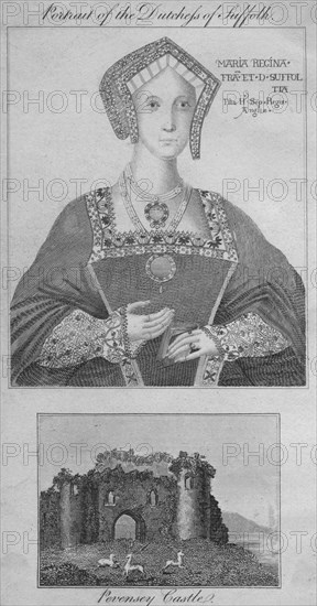 'Portrait of the Duchess of Suffolk, Pevensey Castle', 1805. Artist: Unknown.