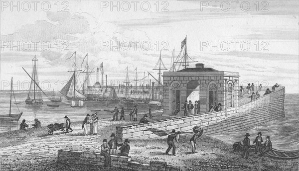 'Droit Office & Pier', 1820. Artist: John Shury.