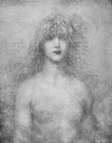 Uldra, The Scandinavian Spirit of the Rainbow in the Waterfall', 1884, (1917). Artist: George Frederick Watts.