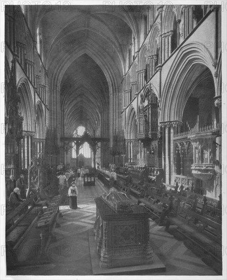 'The Choir of Worcester Cathedral', c1917, (1917). Artist: Unknown.