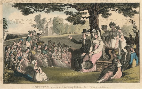 'Dr Syntax visits a Boarding School for young Ladies', 1820. Artist: Thomas Rowlandson.