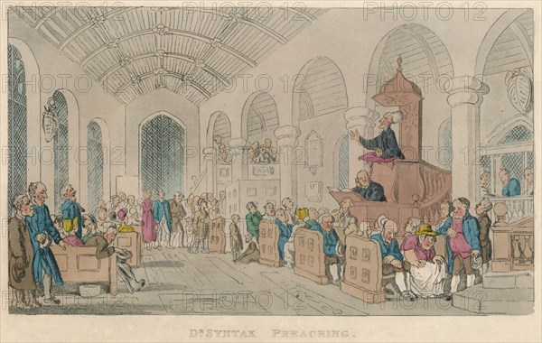 'Dr Syntax Preaching', 1820. Artist: Thomas Rowlandson.