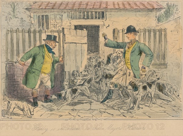 'Billy is introduced to the Major's Harriers', 1858. Artist: John Leech.