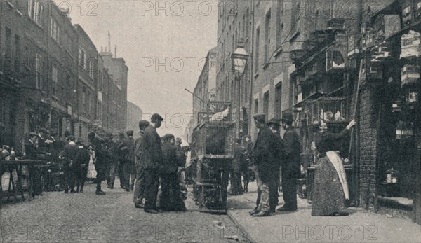 'Sclater Street Bird Fair on Sunday Morning', 1901. Artist: RA Shield.