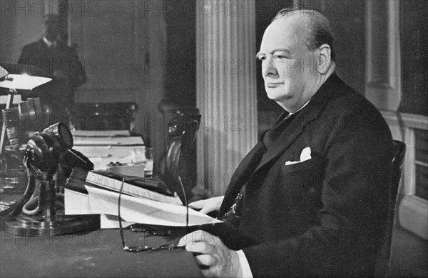 'Mr. Churchill's V.E. Day Broadcast', 1945 (1955). Artist: Unknown.