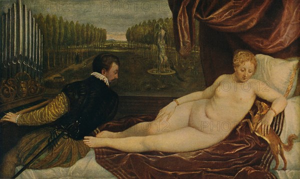 'Venus Con El Musico', (Venus and music), 1550, (c1934). Artist: Titian.