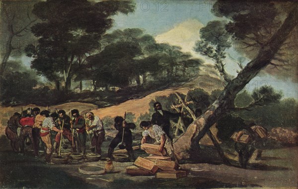 'Powder production in the Sierra de Tardienta', 1814 (1939). Artist: Francisco Goya.