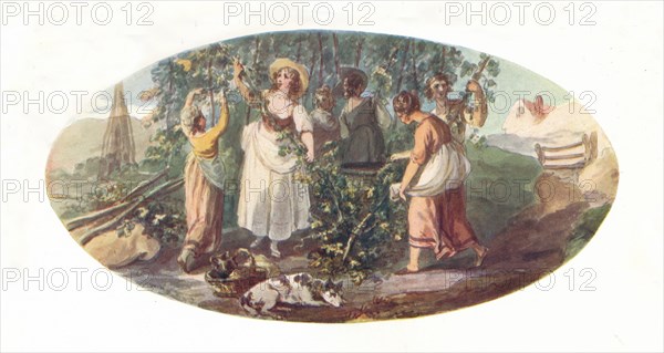 'Hop Picking', late 18th century, (1912). Artist: William Hamilton.