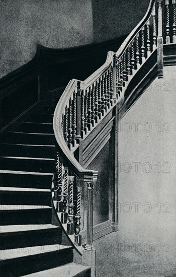 'Oak Staircase of Charles II, at Whitton Park House', 1910.  Artist: Unknown.