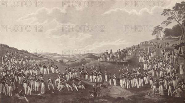 'The Hon. Artillery Company Assembled for Ball Practice at Child's Hill', c1820-1870, (1909). Artist: Robert Havell.