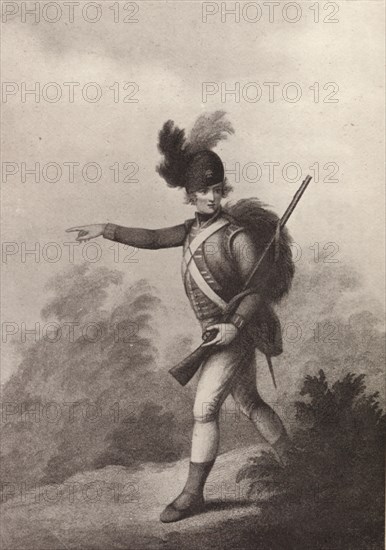 'Light Infantry Man (1791)', 1791 (1909). Artist: Francois David Soiron.