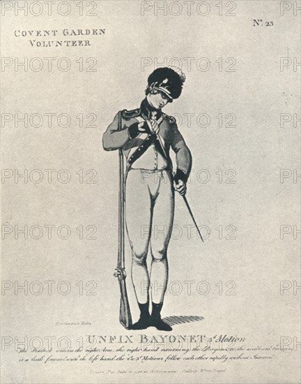 'Unfix Bayonet 3rd Motion', 1798 (1909). Artist: Thomas Rowlandson.