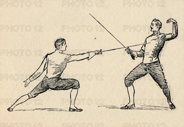 'Parry in Tierce - Fencing', 1912. Artist: Unknown.