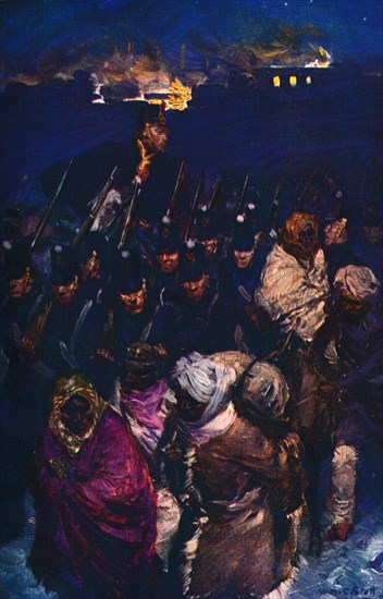 'Retreat of the British Army from Kabul', c1912. Artist: Unknown.